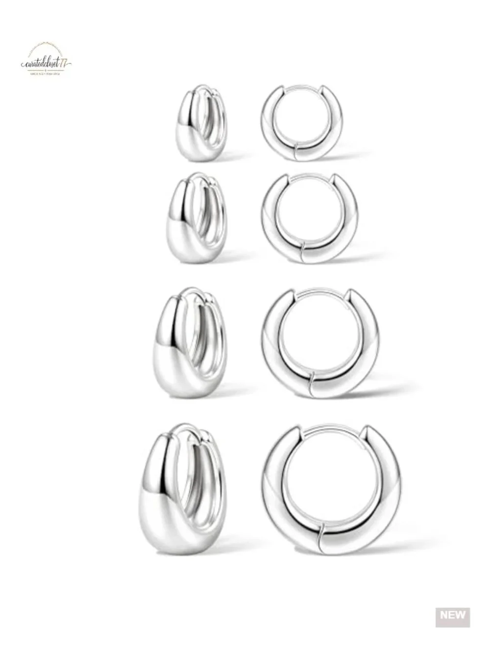 14K Gold Plated Hypoallergenic Huggie Hoop Earrings Set for Sensitive Ears,